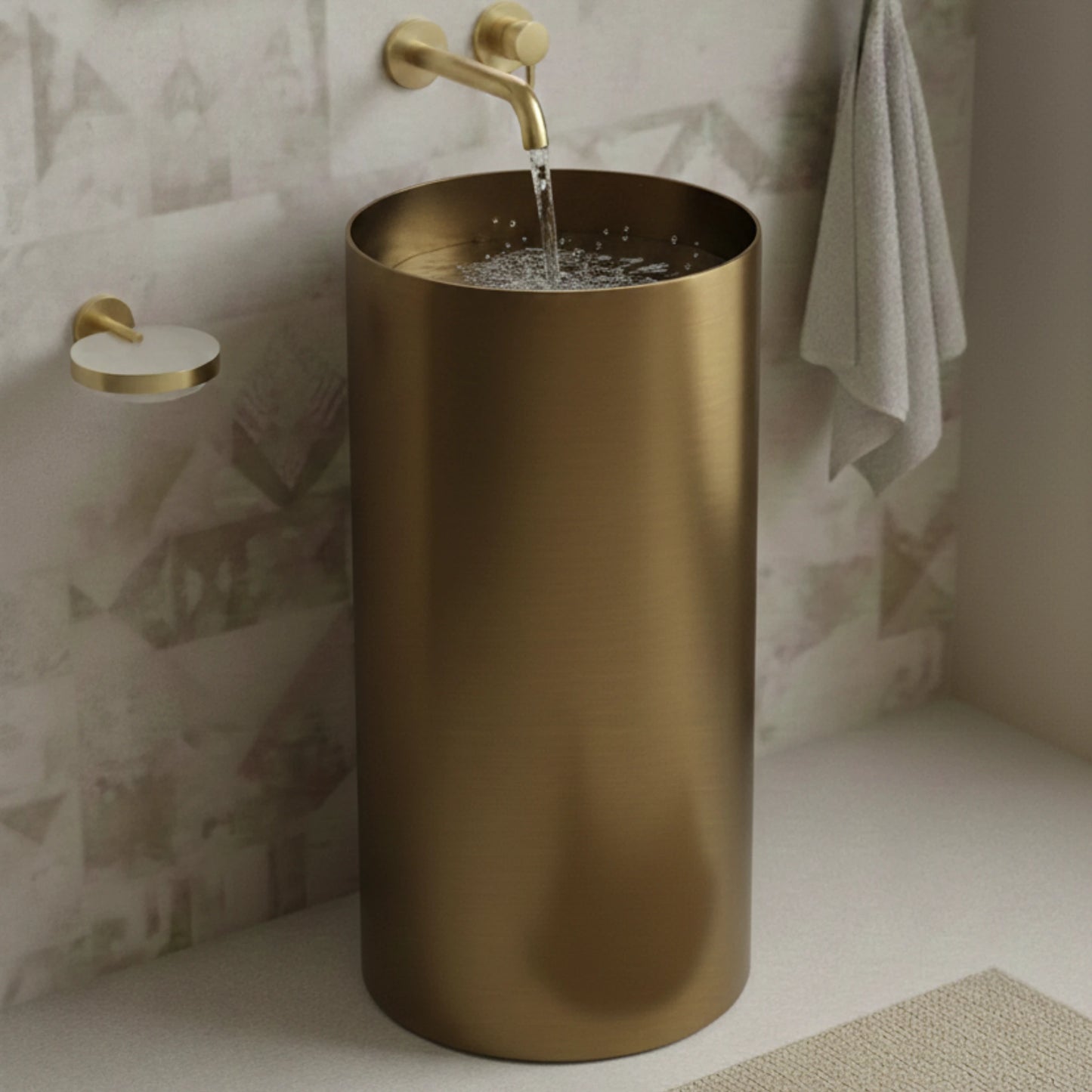 Elira Freestanding Pedestal Basin | Matte Finish Wash Basin | 16" × 16" × 33"