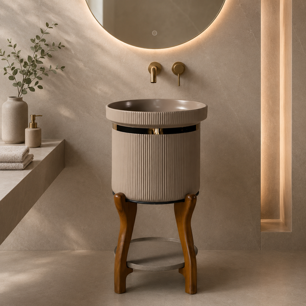 Heron Pedestal Basin (Beige) | Premium Pedestal Basins