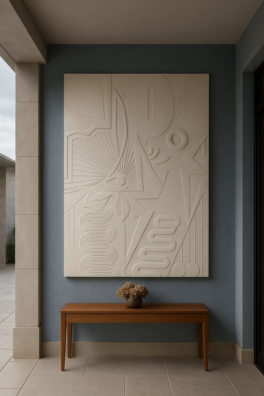 Avure Premium Designer Wall Mural Art | 6ft x 4ft Engineered Stone Panel | Handcrafted Abstract Design for Entryway, Foyer & Living Room | Statement Wall Décor |
