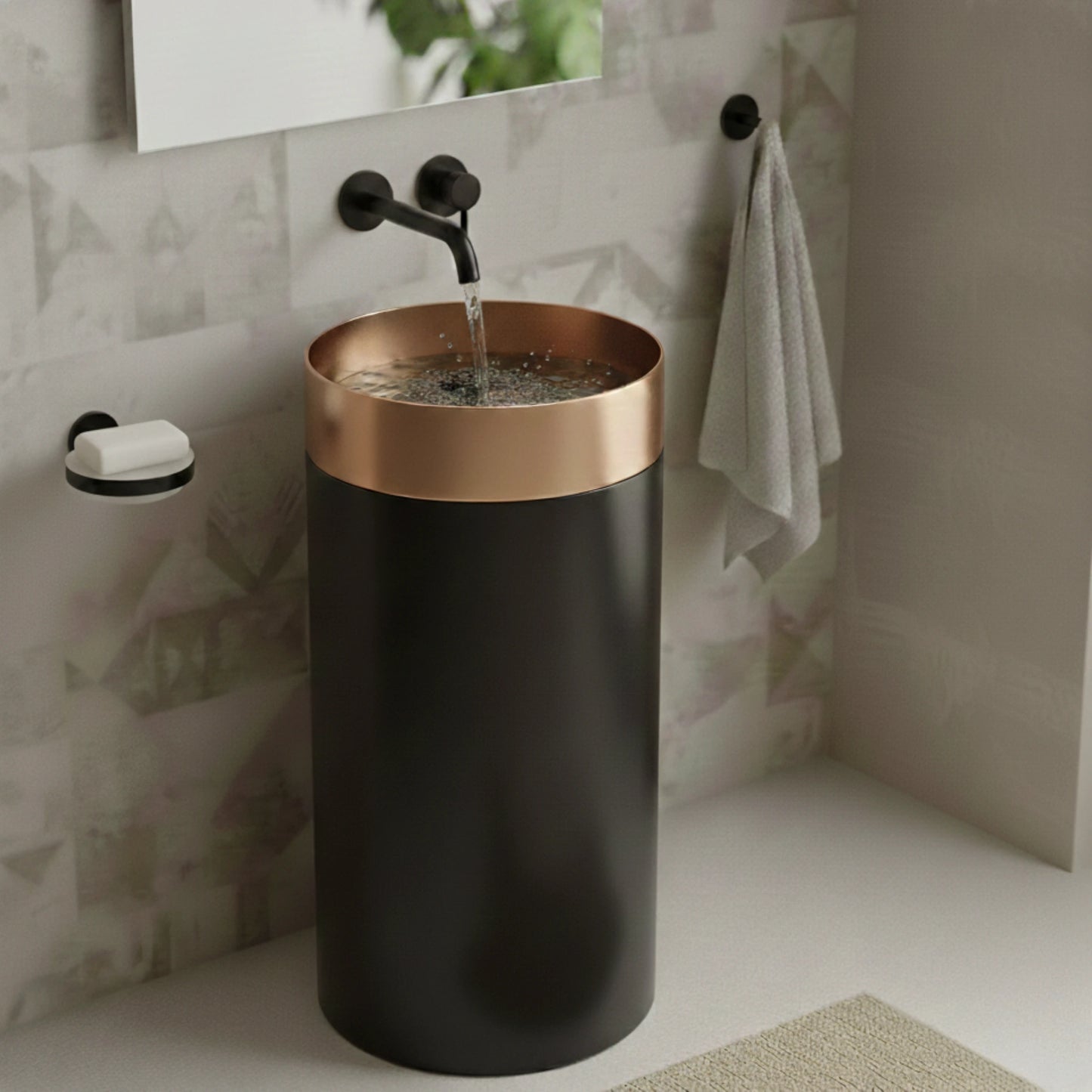 Elior Freestanding Pedestal Basin | Matte Finish Bathroom Sink | 16" × 16" × 33"