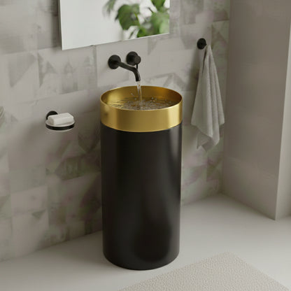 Elior Freestanding Pedestal Basin | Matte Finish Bathroom Sink | 16" × 16" × 33"