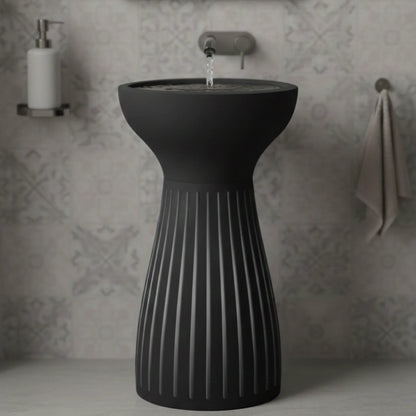 Orielle freestanding Pedestal Basin | Artificial Stone Bathroom Sink | 16" × 16" × 34"