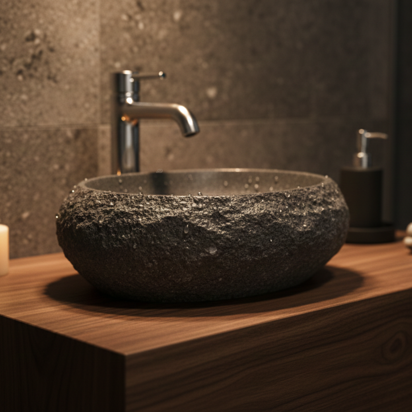 Tressa  Countertop Basin | Artificial Stone Bathroom Sink | 19" × 13"