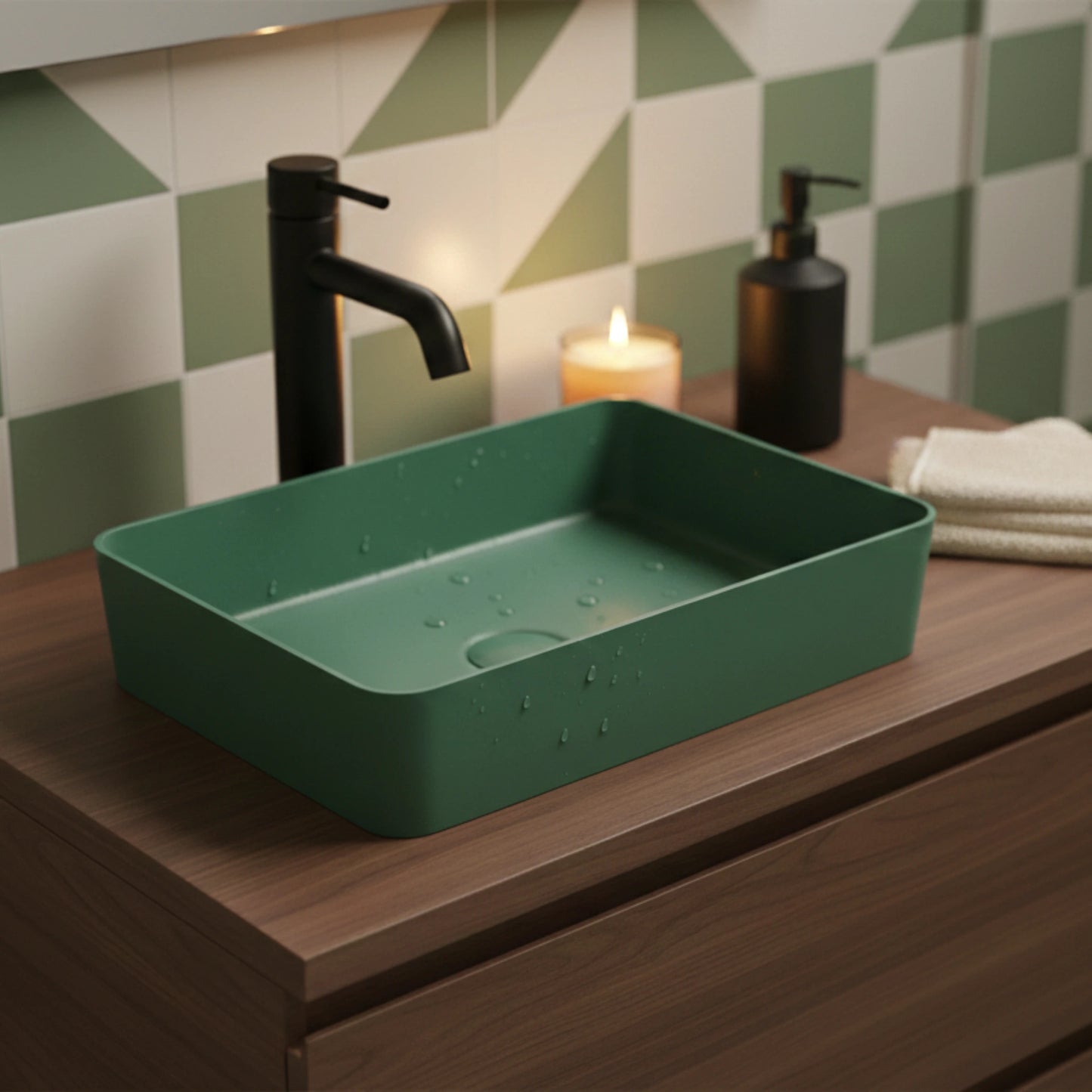 Solara Countertop Basin | Ceramic Bathroom Sink | 18" × 13"