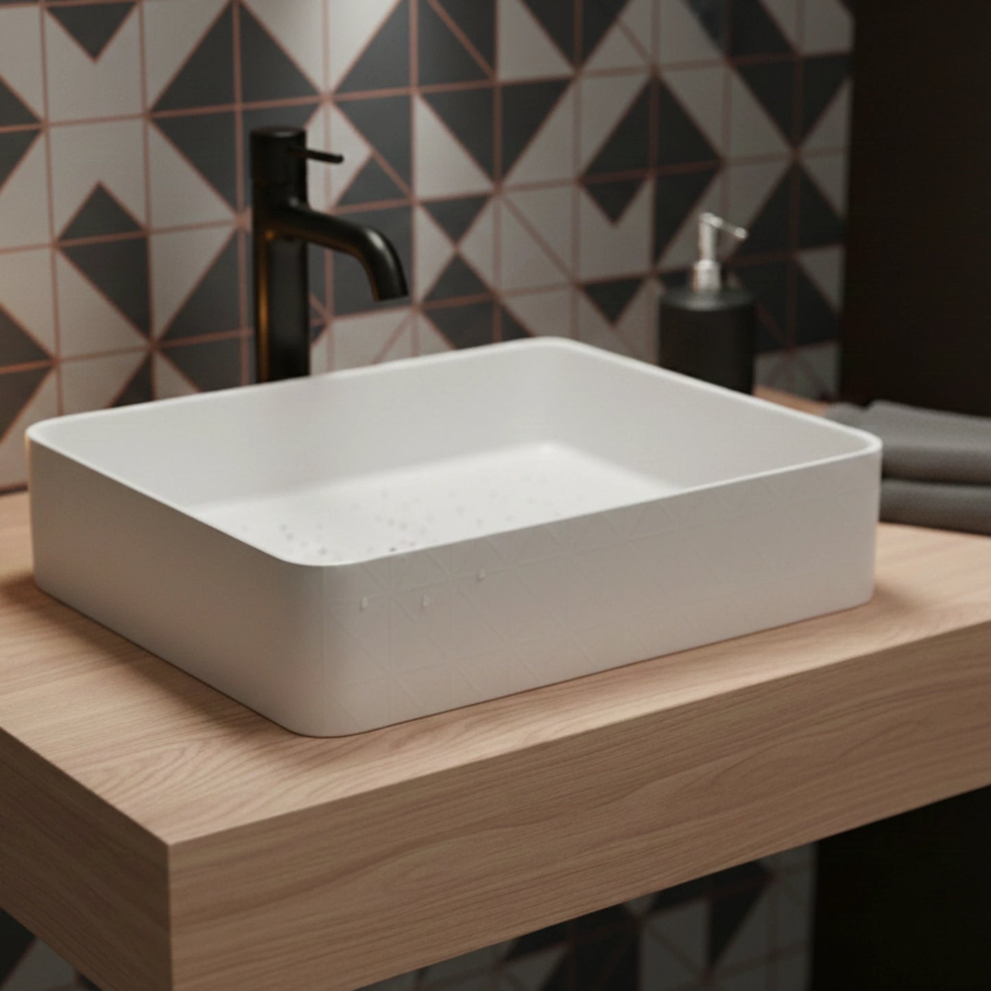 Solara Countertop Basin | Ceramic Bathroom Sink | 18" × 13"