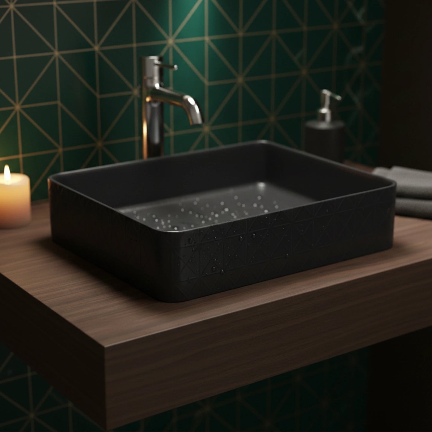 Solara Countertop Basin | Ceramic Bathroom Sink | 18" × 13"