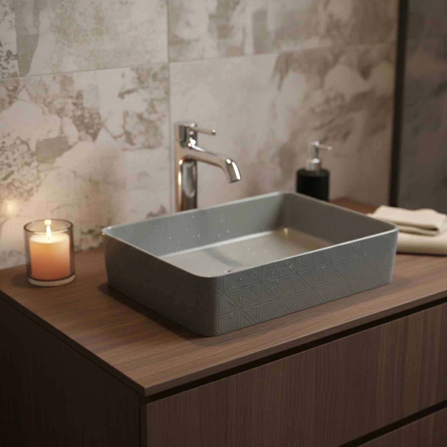 Solara Countertop Basin | Ceramic Bathroom Sink | 18" × 13"