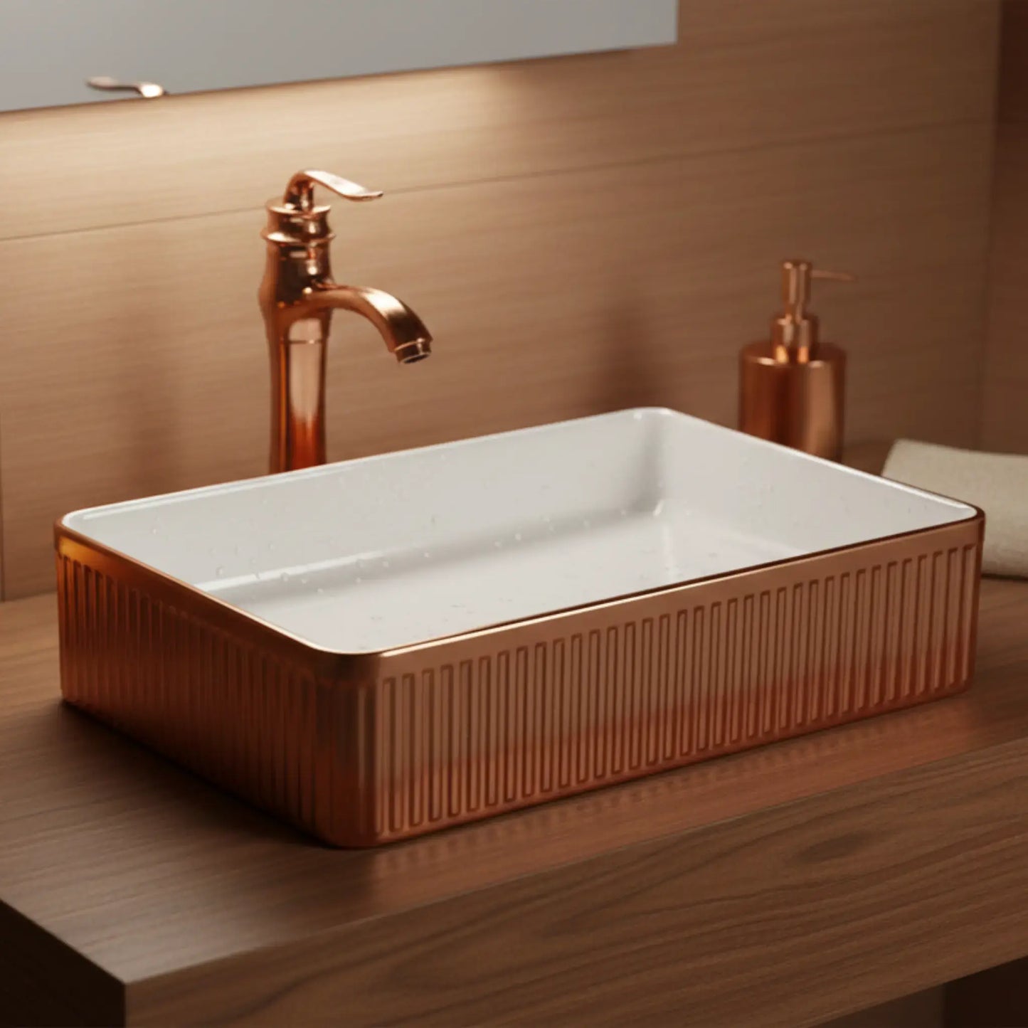 Dahlia  Countertop Basin | Metallic Bathroom sink | 20" x 14"