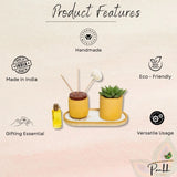 Kavirà Petal Set (Dore Reed Diffuser, Nesta Planter with Etagere Engraved Tray)