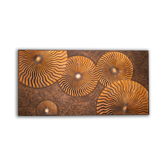 Orbis Artistic Mural Wall Art | 8ft x 4ft Engineered Stone Panel | Handcrafted Abstract Design for Entryway, Foyer & Living Room | Statement Wall Décor |