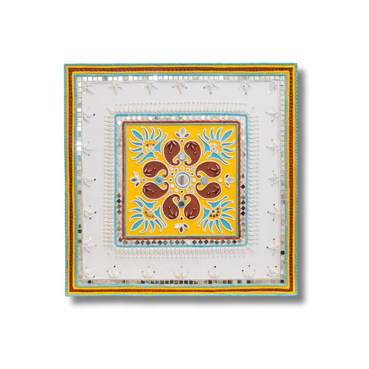 Ankaayà – Handcrafted Lippan Art Mural | Ready-to-Hang Wall Décor (2ft x 2ft)