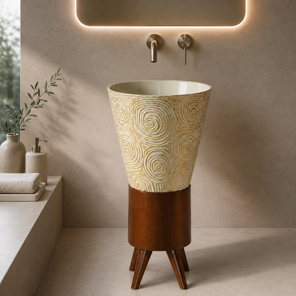 Rovan Pedestal Basin (Yellow) | Premium Pedestal Basins